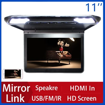 HD Ekran 11 İnç Araba Video Oynatıcılar 1080P Otomatik Tavan TV Çatı Montaj Ekran Aşağı Çevirmek Araba Monitör USB IR FM HDMI Ayna Bağlantı