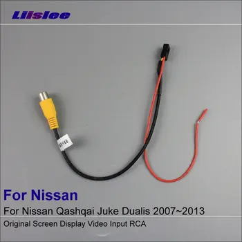 Orijinal Ekran Girişi RCA Tel Nissan Qashqai Juke Dualis 2007 ~ 2013 Araba Arka Kamera Anahtarı Adaptörü Bağlantı Kablosu