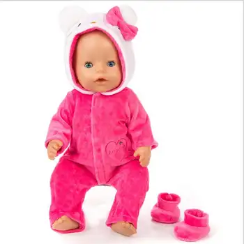 43cm Bebek Yeni Doğan Bebek Tulum 18 İnç 40cm oyuncak bebek giysileri Hayvan Kitty Unicorn Pijama Oyuncak Giyim Bebek doğum günü hediyesi