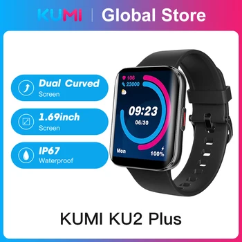 KUMI KU2 Artı 1.69 İnç Çift Kavisli Ekran Erkekler akıllı saat Spor nabız monitörü Kan Oksijen İOS İçin Android İçin Smartwatch 22