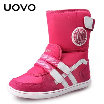 Sıcak Satış UOVO Marka Çocuk Ayakkabı Kış Ayakkabı Çocuk Moda Bebek Sıcak Güzel Kızlar kısa Çizmeler Boyutu # 26-37