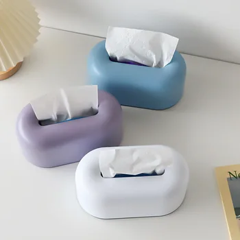 Yaratıcı oturma odası kahve sehpası Doku Kutusu Plastik Yatak Odası Masaüstü Peçete Dağıtıcı Su Geçirmez Mutfak Banyo Kağıt Tutucu