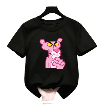 Erkek Kız Anime pembe panter 3D T shirt Elbise Karikatür Üstleri Çocuklar pembe panter T-shirt Yaz Kısa Kollu Çocuk O - boyun Seti 16