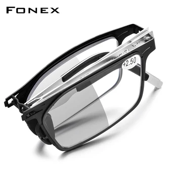 FONEX Fotokromik Gri Anti Mavi Engelleme Katlanır okuma gözlüğü Erkekler Kadınlar 2021 Hipermetrop Okuyucu Vidasız Gözlük LH015