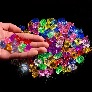 400 Adet Plastik Taşlar Buz Taneleri Renkli Küçük Taşlar Çocuk Mücevherleri Akrilik Taşlar Mücevher Hazine Ezilmiş Buz Kristal Elmas
