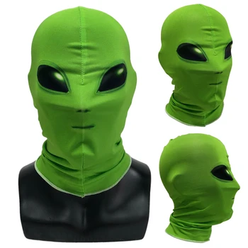 Yeşil Uzaylı Maskesi Cosplay UFO Alien Tam Yüz Maskeleri Kask Karnaval Masquerade Cadılar Bayramı Partisi Kostüm Sahne