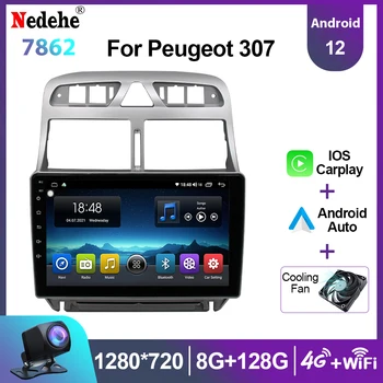 Nedehe Araba Radyo Android 12 Otomatik Stereo Peugeot 307 İçin 307CC 307SW 2002-2013 Multimedya Video Oynatıcı GPS navigasyon carplay 4G