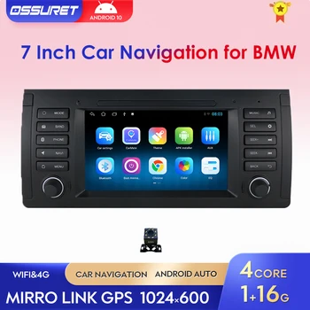 Android 10 Autoradio Araba GPS Navigasyon Radyo BMW 5 Serisi için E39 X5 E53 M5 E38 Stereo Multimedya Oynatıcı SWC Wifi Canbus Ekran