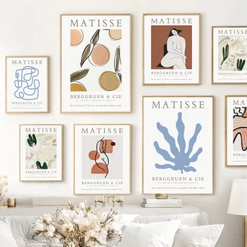 Matisse Soyut Kız Mercan Renk Blok duvar sanatı tuval yağlıboya İskandinav Posterler Ve Baskılar Duvar Resimleri Için Oturma Odası Dekor
