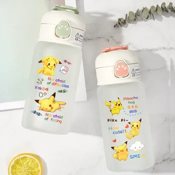 Karikatür Anime Plastik Bardak Pokemon Su Bardağı Cep Canavar Pokemon İçecek pipetli bardak Taşınabilir Taşınabilir Öğrenci Su Bardağı Kupa