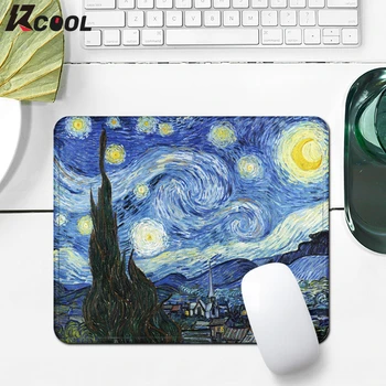 Van Gogh Yıldızlı Gece Mouse Pad Bilgisayar Dizüstü Kaymaz Kalınlaşmış Kilitleme Kenar Oyun Klavye Pedi Ofis Küçük Masa Mat