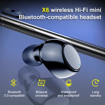 Mini Görünmez Kablosuz Tek Kulak Spor Bluetooth Kulaklık Eller Serbest Stereo mikrofonlu kulaklıklar Xiaomi iPhone İçin