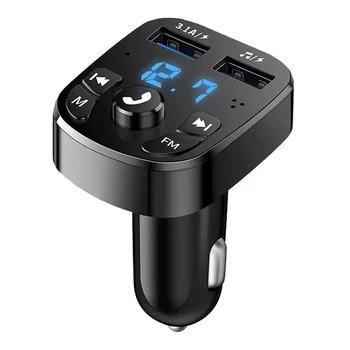 Araba Bluetooth uyumlu 5.0 FM Verici Modülatör MP3 oyuncu LED ekranı Araç Kiti çift USB 3.1 A Hızlı Şarj Araba Aksesuarları