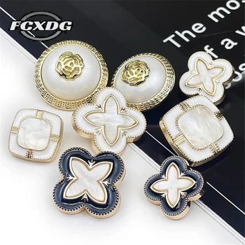 Giyim Dikiş Malzemeleri ve Aksesuarları için Toptan Dekoratif Düğmeler Lüks Metal Gömlek Düğmeleri İğne işi için 15mm Düğmeler