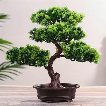 Yapay Bitkiler Çam Bonsai Küçük Ağaç Saksı Bitkileri Sahte Çiçekler Saksı Süsler Ev Dekorasyon Otel Bahçe Dekor 2022