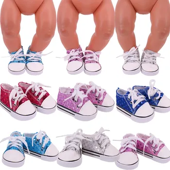 7CM parlak pullar Ayakkabı Fit 18 İnç Amerikan Ve 43 Cm Yeniden Doğmuş Bebek Bebek Aksesuarları, çocuk Oyuncak, doğum günü hediyesi