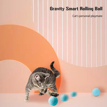 Akıllı kedi topu LED ışıkları ile komik otomatik haddeleme topu interaktif oyuncaklar kendinden hareketli kedi topu USB şarj edilebilir evcil hayvan ürünleri