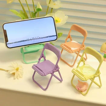 Taşınabilir Mini Cep telefon standı masaüstü sandalye Standı Ayarlanabilir Macaron Renk Katlanabilir Shrink Dekorasyon Braketi Ofis Ev