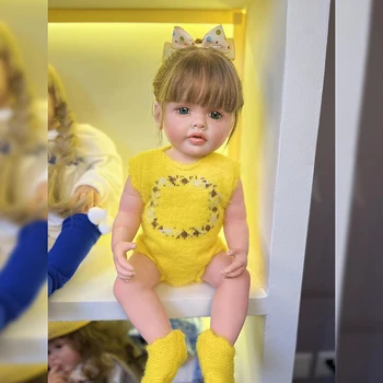 55CM Reborn Yürümeye Başlayan Kız Prenses Mor Elbise Betty Tam Silikon Bebek Bebek El detaylı Boyama Köklü Saç Banyo Oyuncak Kızlar için