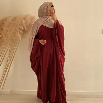 Ramazan Batwing Tek Parça Namaz Abaya Dubai Nida Müslüman Başörtüsü Elbise Jilbab Kaftan Robe Uzun Khimar İslam Giyim Djellaba Femme