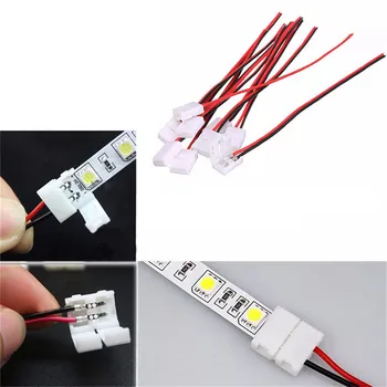1/10 Adet PCB Kablosu 2 Pin LED Şerit Konnektörler 3528/5050 8mm / 10mm Genişlik PCB Şerit Adaptörü Toptan