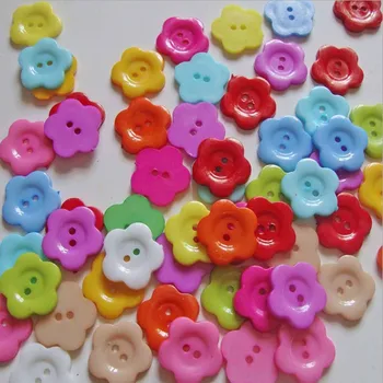 100 Adet Reçine Çiçek Düğmeleri Giyim Dikiş Düğmesi Fit Scrapbooking Giyim El Sanatları DIY Kaynağı Dekorasyon Şeker Renk