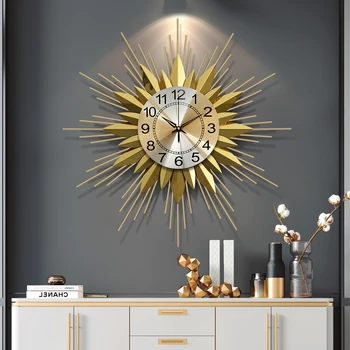 Altın İskandinav Lüks duvar saati Oturma Odası Yaratıcı Yatak Odası Büyük Duvar Saati Modern Tasarım Basit Zegarek Ev Dekorasyon W6B