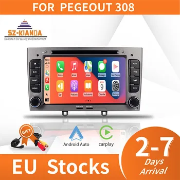 Carplay Android 11Car Radyo Multimedya Oynatıcı Peugeot 308 408 İçin GPS Navigasyon Oynatıcı Otomatik Video Stereo direksiyon Kontrolü
