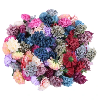 20 Adet Ortanca yapay çiçekler 3cm Mini Çiçek Kafa Parti Ev Düğün Süslemeleri DIY El Sanatları Çelenkler Festivali Aksesuarları