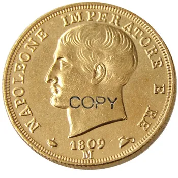 ITALYAN DEVLETLERİ, NAPOLYON KRALLIĞI, Napolyon I, 20 Lire, 1809-1814-M 6 adet Altın Kaplama Kopya Para