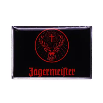 Geyik ve çapraz yaka Pin Jagermeister Likör Logo bayrak broş Sindirim güçlü içecekler rozeti