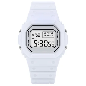 KEMANQI Yeni LED spor saatler su geçirmez erkekler ve kadınlar dijital saatler moda rahat basit silikon saatler toptan