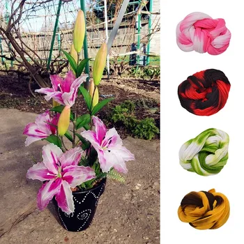 5 adet Renk Karışımı Naylon Çorap Ronde Çiçek Malzeme Çekme Çorap Malzemesi Aksesuar El Yapımı Düğün Ev DIY Naylon Çiçek