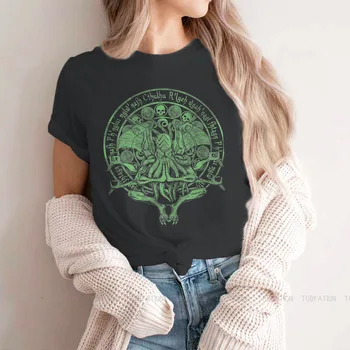 Cthulhu TShirt Kadın Kız Idol Hasta Yeşil Yumuşak Rahat Tişörtü T Shirt Yenilik Moda Gevşek 5XL