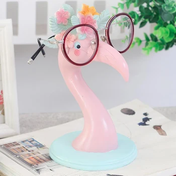 Pembe Flamingo Şekilli Gözlük Gözlük Güneş Gözlüğü Gözlük Reçine Tutucu Ekran Standı