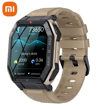 Xiaomi 1.85 inç 2022 Yeni askeri akıllı izle erkekler Bluetooth Çağrı 350mAh 24H Sağlıklı Monitör Açık IP68 Orijinal Smartwatch 1