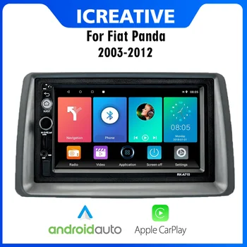 FİAT Panda 2003-2012 için 2 Din Carplay Araba Multimedya Oynatıcı 7 İnç Kafa Ünitesi İle Çerçeve GPS Navigasyon Android Autoradio