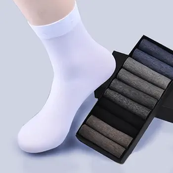 10 çift erkek Çorap İnce Buz Çorap Yaz nefes alan günlük çorap Düz Renk Elastik Buz İpek Serin Orta tüp iş çorabı