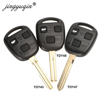 jingyuqin 3 Düğmeler Araba Uzaktan Anahtar Kutu + tuş takımı Toyota Avensis Corolla Yaris İçin Rav4 anahtar fob dış kapak TOY43 TOY47 TOY48