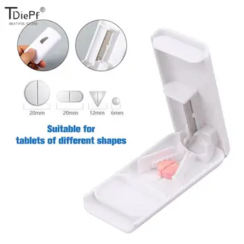 1 ADET Taşınabilir Mini Hap Kesici İlaç Kutusu Hap Kırıcı Değirmeni Splitter Tablet Kesici Bölücü saklama kutusu Hap Kutusu Hap kutuları