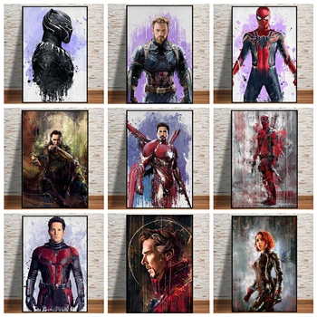Marvel Avengers Tuval Resimleri Demir Adam Thor Süper Kahraman Posterler ve Baskılar duvar Sanatı Resimleri için Oturma Odası Ev Dekorasyon
