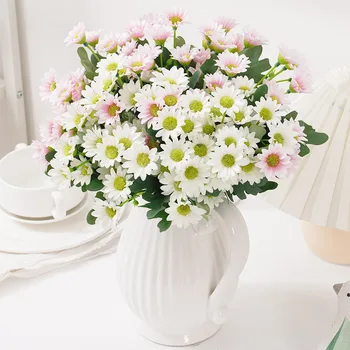 Sonbahar Yapay Papatya Çiçekler İpek Buket Sahte Çiçek DIY Dekor Vazo Ev Düğün Noel Dekoratif Ev Ürünleri