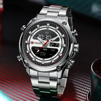 CURREN Yeni Casual İş Saatler Erkekler için Klasik siyah saat Üst Marka Kuvars Saat Erkek paslanmaz çelik şerit Kol Saati Zaman