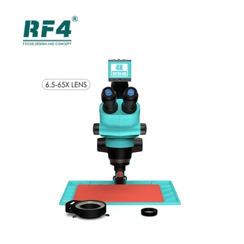 RF4 6.5-65X HDMI USB 4K Kamera Ayağı Braketi Zoom Telefon Lehimleme PCB Tamir Trinoküler Stereo Mikroskop RF6565-PO4-4KC1